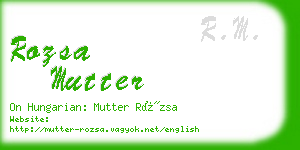 rozsa mutter business card